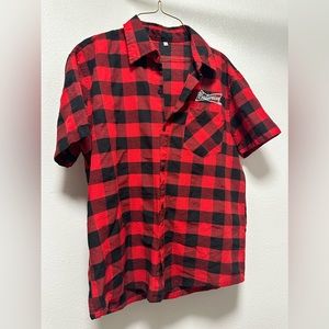 Budweiser plaid short sleeve